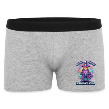 Mandela Xmas Neon Detective - Männer Boxer Shorts - Grau meliert - Vorne
