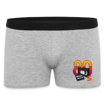 80er Retro - Männer Boxer Shorts - Grau meliert - Vorne