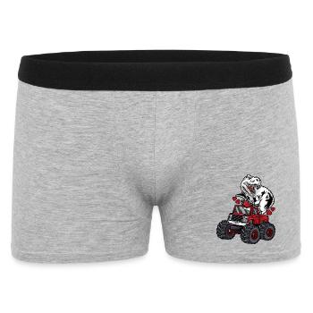 T-Rex Monstertruck Valentinstag - Männer Boxer Shorts - Grau meliert - Vorne