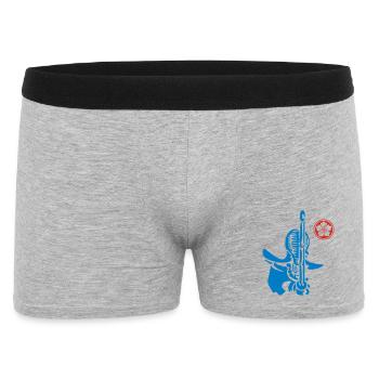 Kendo & Mon Wappen - Männer Boxer Shorts - Grau meliert - Vorne