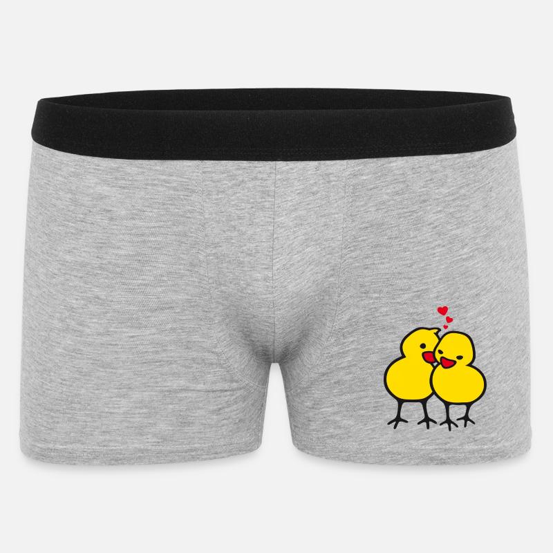 Chicks in Love (b) - Männer Boxer Shorts - Grau meliert