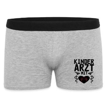 Kinderarzt mit Herz Geschenk - Männer Boxer Shorts - Grau meliert - Vorne