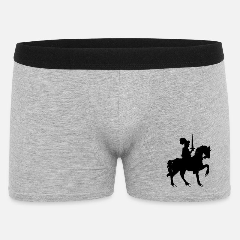 Chevalier avec épée et cheval - Boxer Homme - gris chiné
