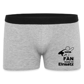 Super Fan Geschenk - Männer Boxer Shorts - Grau meliert - Vorne