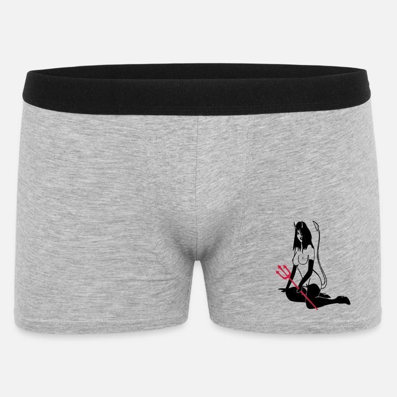 Teufelchen - Männer Boxer Shorts - Grau meliert