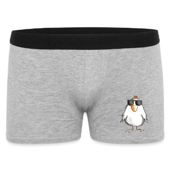 Chicken with cool sunglasses - rooster - goose - Men's Boxer Shorts - heather grey - Front