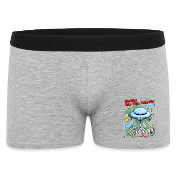 Beam Me Up! Alien-UFO-Raumschiff-Science-Fiction - Männer Boxer Shorts - Grau meliert - Vorne