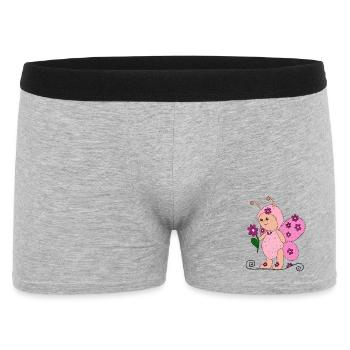 Schmetterling Rosa - Männer Boxer Shorts - Grau meliert - Vorne