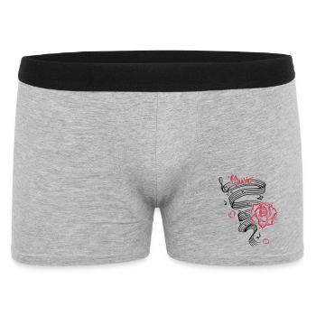 Notes musicales avec musique et fleur. - Boxer Homme - gris chiné - Devant