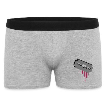 Lame de rasoir avec le cœur et le sang - Boxer Homme - gris chiné - Devant