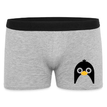 Cute Penguin Face - Men's Boxer Shorts - heather grey - Front