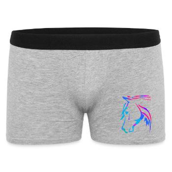 Cheval en rose - Dessin de tête de cheval - Équitation - Boxer Homme - gris chiné - Devant