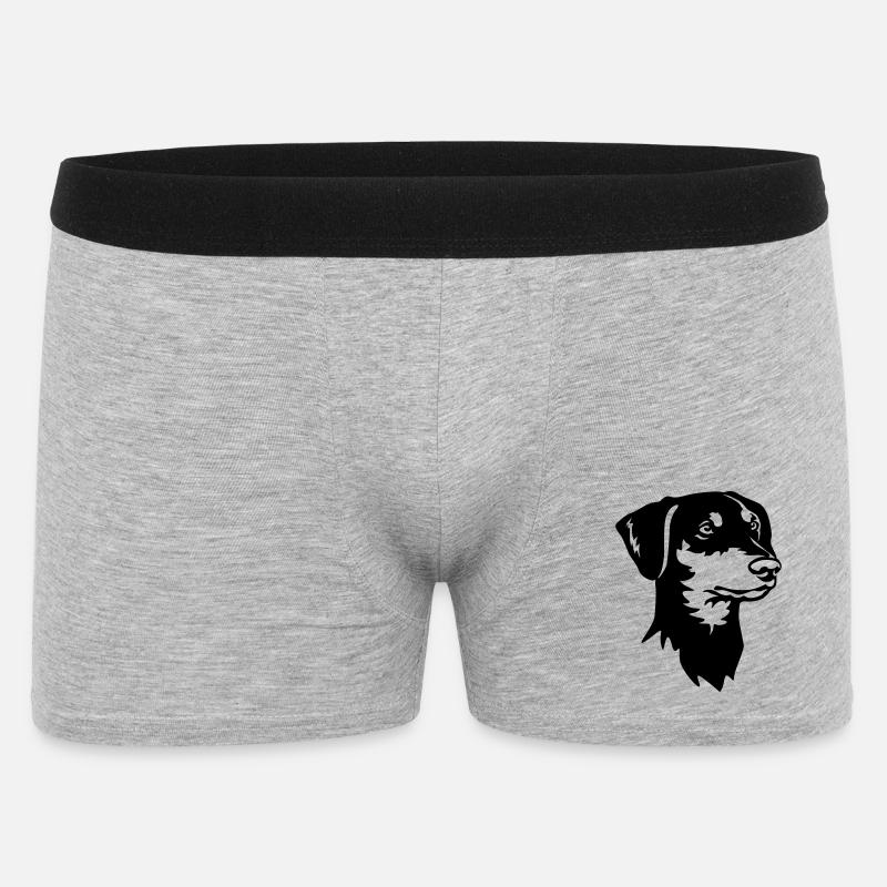 Deutscher Pinscher Kopf - Männer Boxer Shorts - Grau meliert