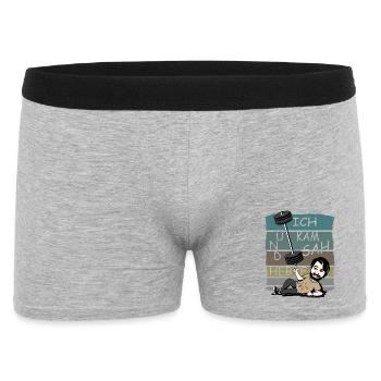 Ich kam sah und Hebte - Männer Boxer Shorts - Grau meliert - Vorne