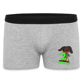 Humorvoller Hund mit Zahlenmotiv - Männer Boxer Shorts - Grau meliert - Vorne