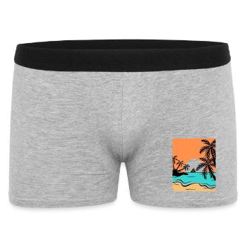 Sérénité tropicale au coucher de soleil - Boxer Homme - gris chiné - Devant