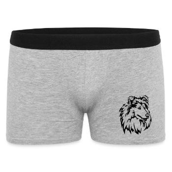 Tête de Collie - Boxer Homme - gris chiné - Devant