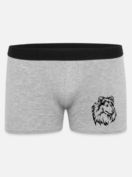 Collie Head - Men's Boxer Shorts - heather grey