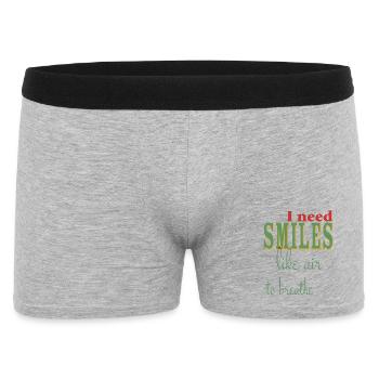 J’ai besoin d’un sourire comme de l’air pour respirer - positif - Boxer Homme - gris chiné - Devant