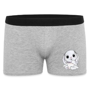 häschen in grau - Männer Boxer Shorts - Grau meliert - Vorne