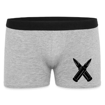Two bullets crossed - Men's Boxer Shorts - heather grey - Front