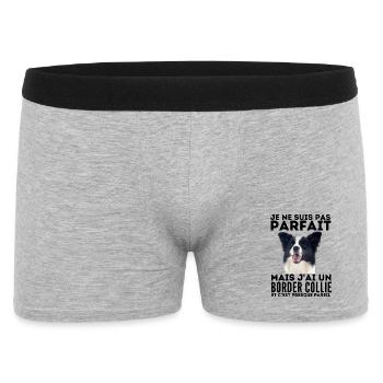 je ne suis pas parfait mais j ai un border collie - Boxer Homme - gris chiné - Devant