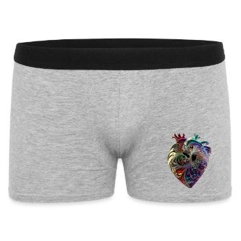 Herz - Männer Boxer Shorts - Grau meliert - Vorne