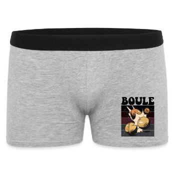 Boulespieler Boulekugel für Bouler Petanque Boule - Männer Boxer Shorts - Grau meliert - Vorne