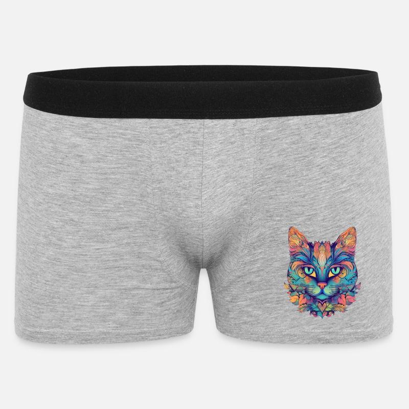Abstrakten Katze - Männer Boxer Shorts - Grau meliert