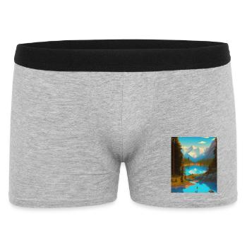 Paysage nature forêt - Boxer Homme - gris chiné - Devant