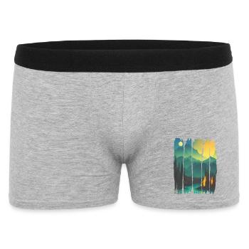 Paysage Feu de camp Forêt - Boxer Homme - gris chiné - Devant