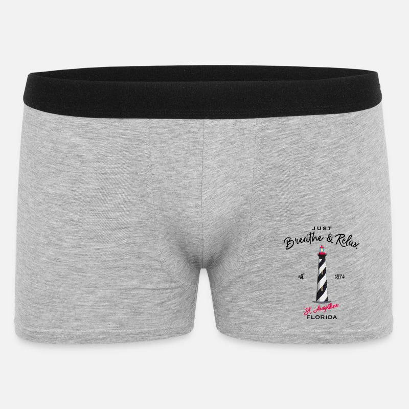 Florida, Leuchtturm St. Augustine - Männer Boxer Shorts - Grau meliert