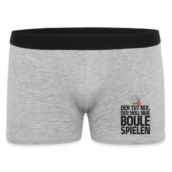 Der tut nix der will nur Boule spielen Petanque - Männer Boxer Shorts - Grau meliert - Vorne