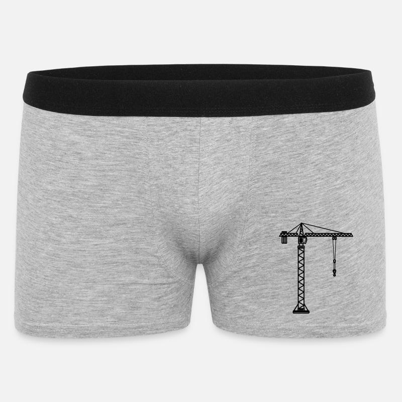 Baukran für Kranführer - Männer Boxer Shorts - Grau meliert