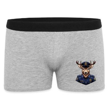 Hirsch Polizei - Männer Boxer Shorts - Grau meliert - Vorne
