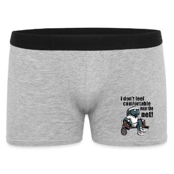 Tennis Netzspieler Fisch Funny Tasse - Männer Boxer Shorts - Grau meliert - Vorne