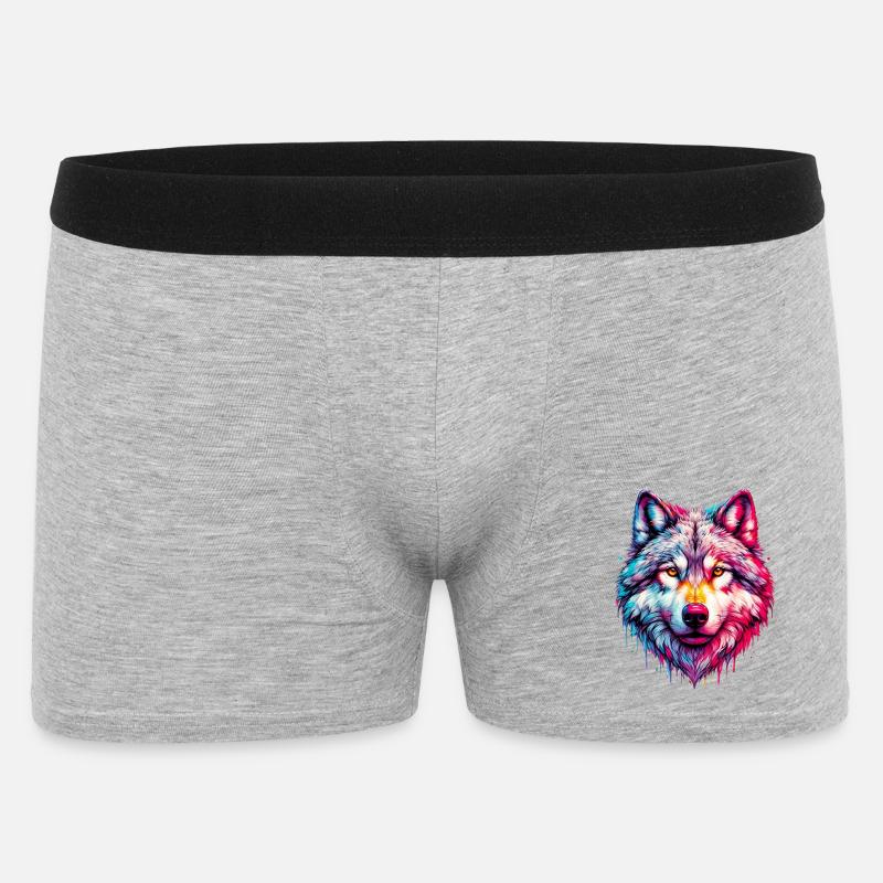 Wolf - Men's Boxer Shorts - heather grey