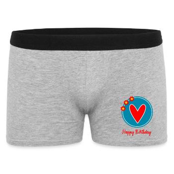 HAPPY BIRTHDAY. JOYEUX ANNIVERSAIRE. ANNIVERSAIRE. - Boxer Homme - gris chiné - Devant