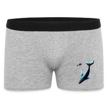 Diver and Whale Illustration for Sea Lovers - Men's Boxer Shorts - heather grey - Front