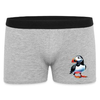 Papageitaucher - Männer Boxer Shorts - Grau meliert - Vorne