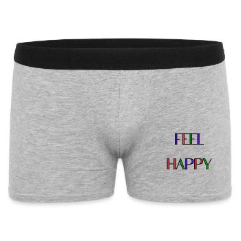 HAPPY. FREE. FREEDOM. WELFARE. ZEN. MEDITATION. - Men's Boxer Shorts - heather grey - Front