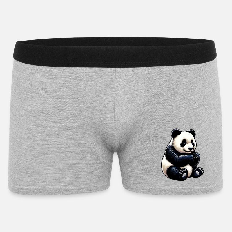 Panda - Männer Boxer Shorts - Grau meliert