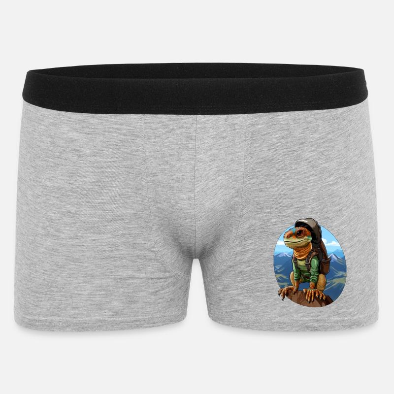 Eidechsen Bergsteiger / Wandern Eidechse - Männer Boxer Shorts - Grau meliert