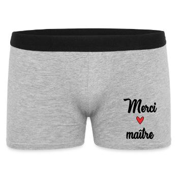 MEISTER. GELIEBTE. VIELEN DANK. DANKE HERRIN - Männer Boxer Shorts - Grau meliert - Vorne