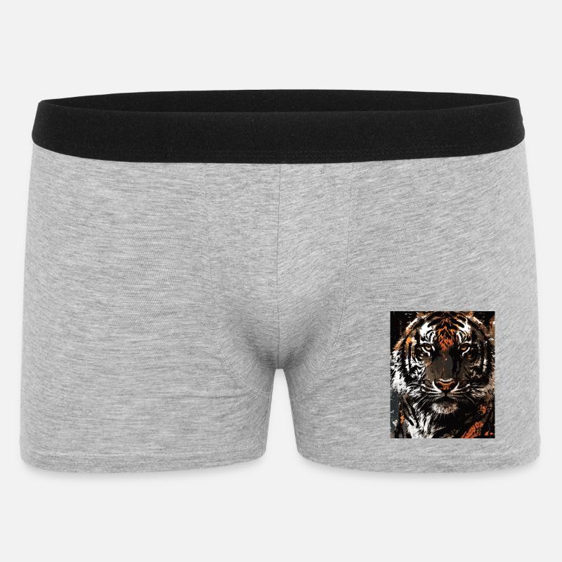 Tiger Prisma Feuerbild - Männer Boxer Shorts - Grau meliert