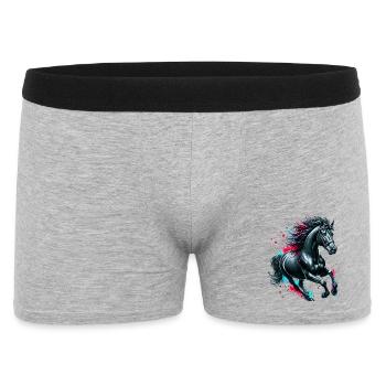 Pferd - Männer Boxer Shorts - Grau meliert - Vorne