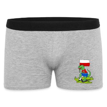 Drapeau de la Pologne dinosaure Rex football - Boxer Homme - gris chiné - Devant