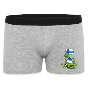 Drapeau de la Finlande Dinosaure Rex Football - Boxer Homme - gris chiné - Devant