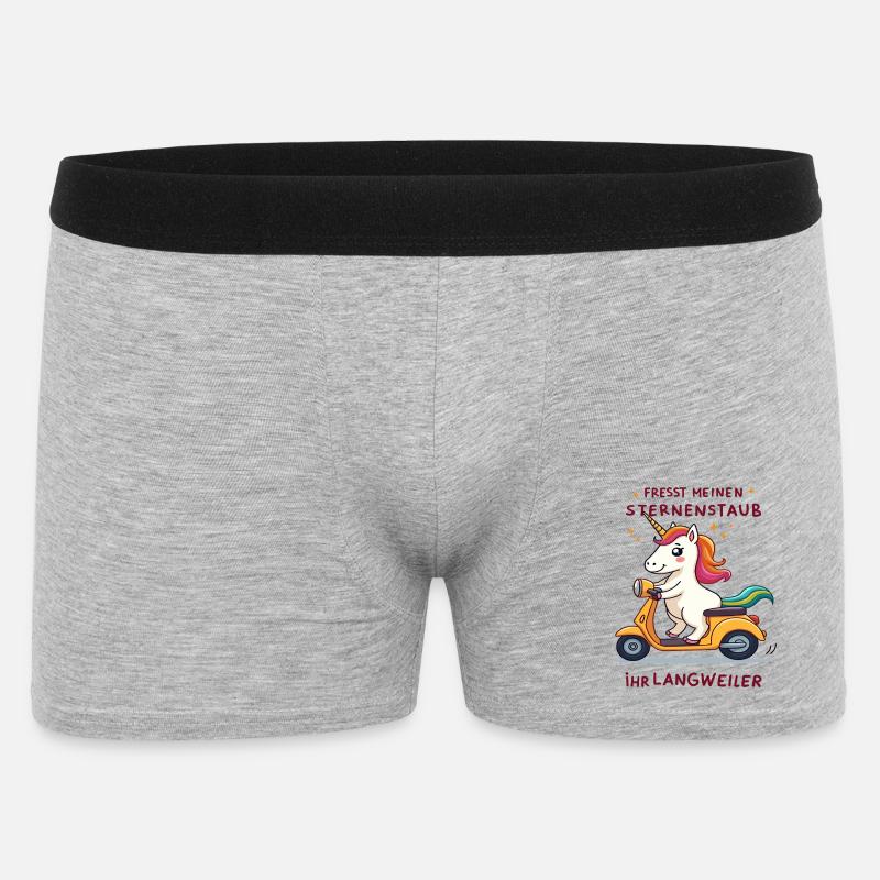 Roller-Einhorn - Männer Boxer Shorts - Grau meliert