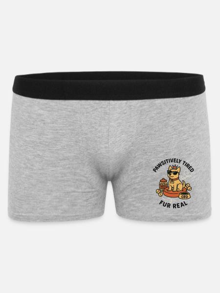 Dogboss mit Sonnenbrille und Krone - Männer Boxer Shorts - Grau meliert